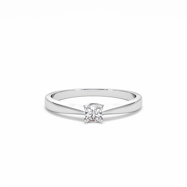 Naomi Lab Diamond Engagement Ring 0.15ct H/Si in 925 Silver - 360 View