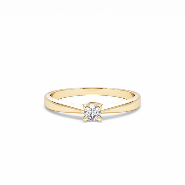 Naomi Lab Diamond Engagement Ring 0.15ct H/Si in 18K Gold Vermeil - 360 View