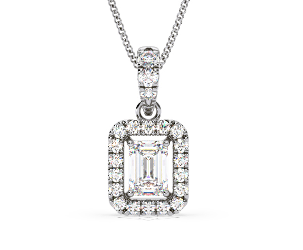 Annabelle Lab Diamond 1.38ct Pendant Necklace in 18K White Gold F/VS1 - 360 View