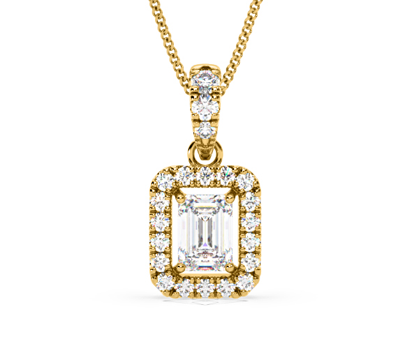 Annabelle Lab Diamond 1.38ct Pendant Necklace in 18K Yellow Gold F/VS1 - 360 View