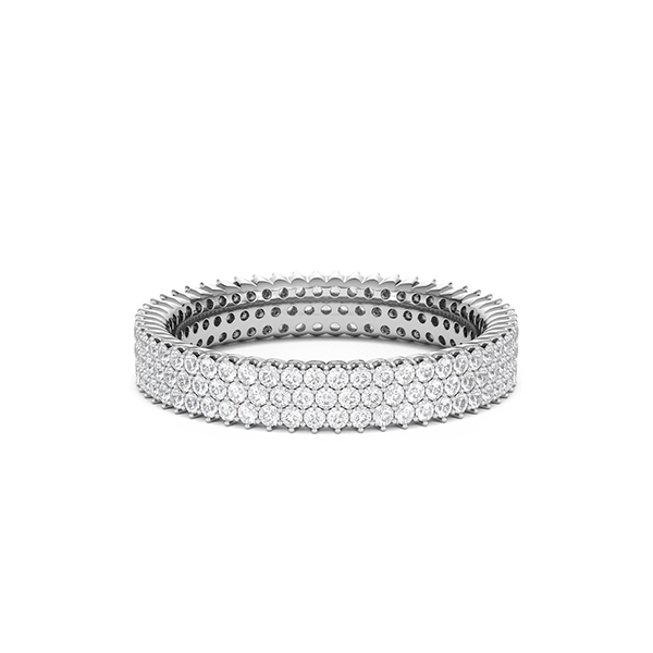 Jasmine Diamond Pave Eternity Ring 1.00ct G/VS in 18K White Gold - 360 View