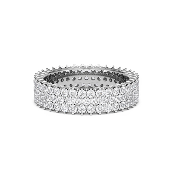 Jasmine Diamond Pave Eternity Ring 2.00ct G/VS in 18K White Gold - 360 View