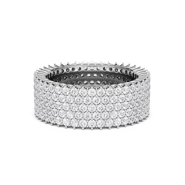 Jasmine Lab Diamond Pave Eternity Ring 3.00ct G/VS in 18K White Gold - 360 View