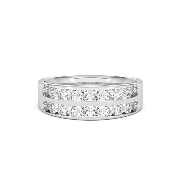 Lucy Diamond Double Row Eternity Ring - 1.00ct G/VS in 18K White Gold - 360 View