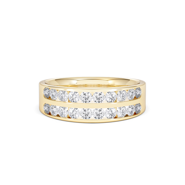 Lucy Diamond Double Row Eternity Ring - 1.00ct H/SI in 18K Gold - 360 View