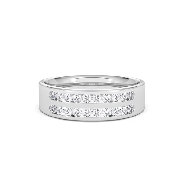 Lucy Diamond Double Row Eternity Ring - 0.50ct H/SI in Platinum - 360 View