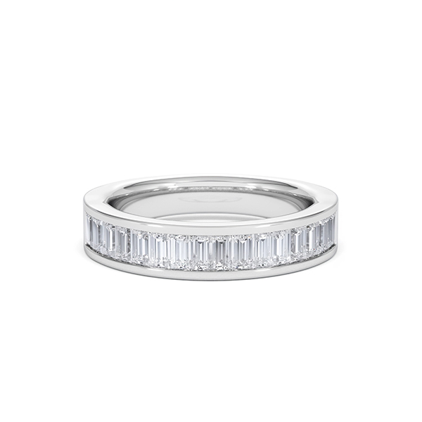 Grace Baguette Diamond Eternity Ring 1.00ct H/SI in Platinum - 360 View