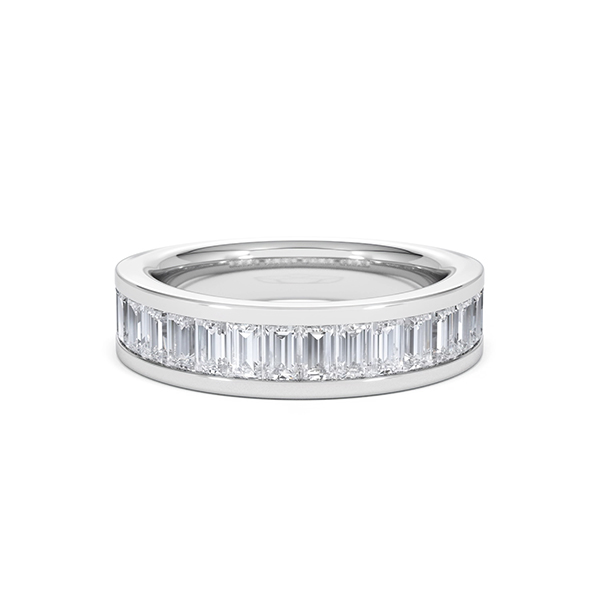 Grace Baguette Diamond Eternity Ring 1.50ct H/SI in Platinum - 360 View