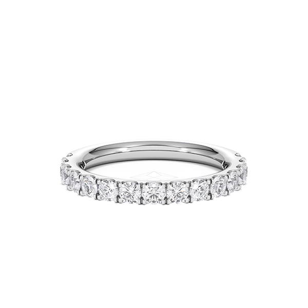 15 Stone Chloe Platinum Lab Diamond Half Eternity Ring 1.00ct F/VS - 360 View