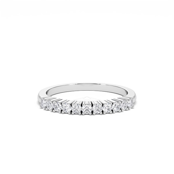 Lab Diamond Half Eternity Ring 0.30ct H/SI in 925 Silver - 360 View