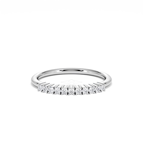 Lab Diamond Half Eternity Ring 0.15ct H/SI in 925 Silver - 360 View