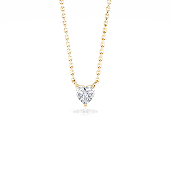 Wanderlust Floating Heart Cut Lab Diamond Solitaire Necklace 0.25ct H/SI in 18K Gold Vermeil - 360 View