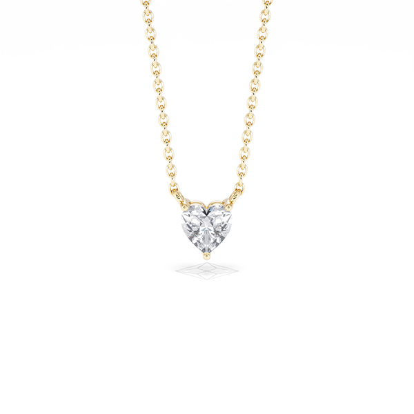 Wanderlust Floating Heart Cut Lab Diamond Solitaire Necklace 0.33ct H/SI in 18K Gold Vermeil - 360 View