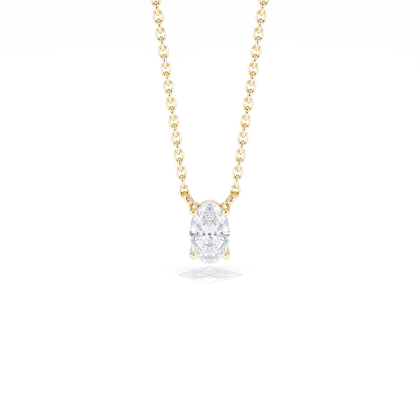 Wanderlust Floating Oval Cut Lab Diamond Solitaire Necklace 0.33ct H/SI in 18K Gold Vermeil - 360 View