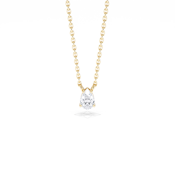 Wanderlust Floating Pear Cut Lab Diamond Solitaire Necklace 0.25ct H/SI in 18K Gold Vermeil - 360 View