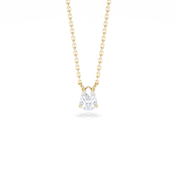 Wanderlust Floating Pear Cut Lab Diamond Solitaire Necklace 0.33ct H/SI in 18K Gold Vermeil - 360 View