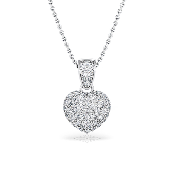 Heart Lab Diamond Necklace 0.50ct in 925 Silver - 360 View