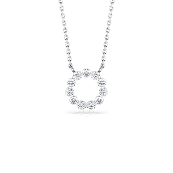 Lab Diamond Eternal Glow Circle Necklace 0.25ct in 925 Silver - 360 View