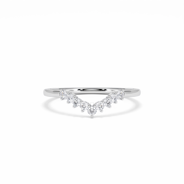 0.15ct Lab Diamond Wishbone Ring H/Si Quality in 9K White Gold - 360 View