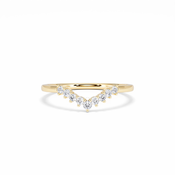 0.15ct Lab Diamond Wishbone Ring H/Si Quality in 9K Yellow Gold - 360 View