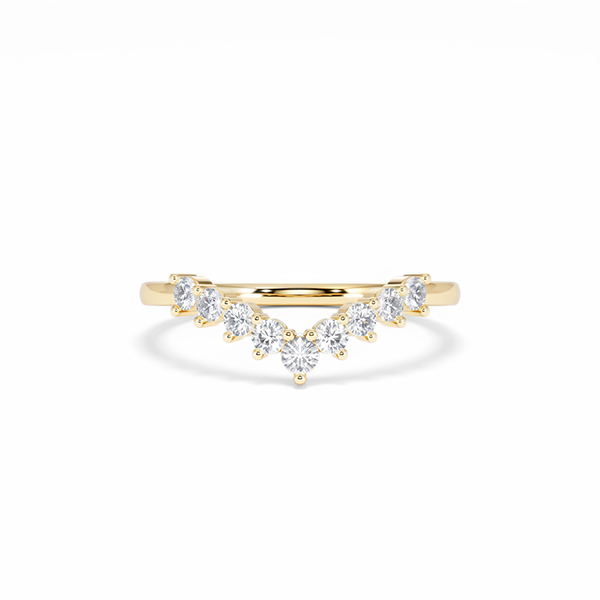 0.30ct Lab Diamond Wishbone Ring H/Si Quality in 18K Gold Vermeil - 360 View