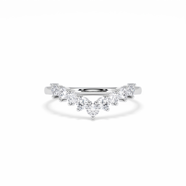 0.50ct Lab Diamond Wishbone Ring H/Si Quality in 9K White Gold - 360 View