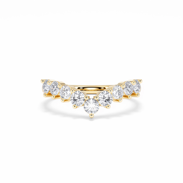 0.75ct Lab Diamond Wishbone Ring H/Si Quality in 9K Yellow Gold - 360 View