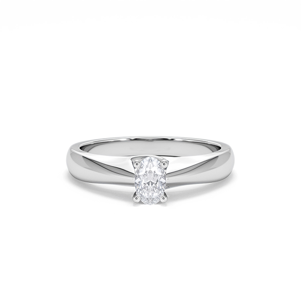 Naomi Oval Cut Lab Diamond Engagement Ring 0.33ct H/SI in 925 Silver - 360 View