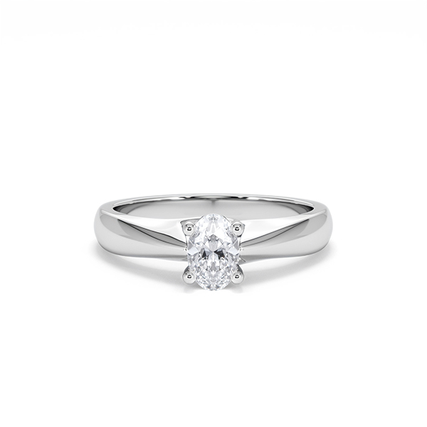 Naomi Oval Cut Lab Diamond Engagement Ring 0.50ct H/SI in 925 Silver - 360 View