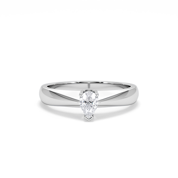 Naomi Pear Cut Lab Diamond Engagement Ring 0.33ct H/SI in 925 Silver - 360 View