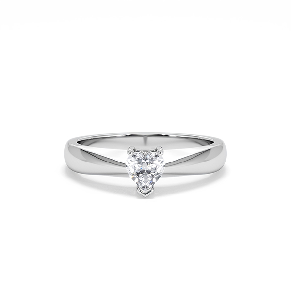 Naomi Heart Cut Lab Diamond Engagement Ring 0.33ct H/SI in 925 Silver - 360 View