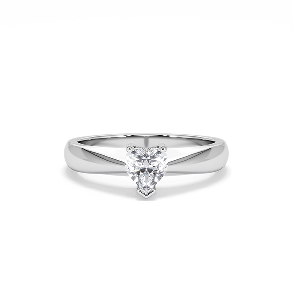 Naomi Heart Cut Lab Diamond Engagement Ring 0.50ct H/SI in 925 Silver - 360 View