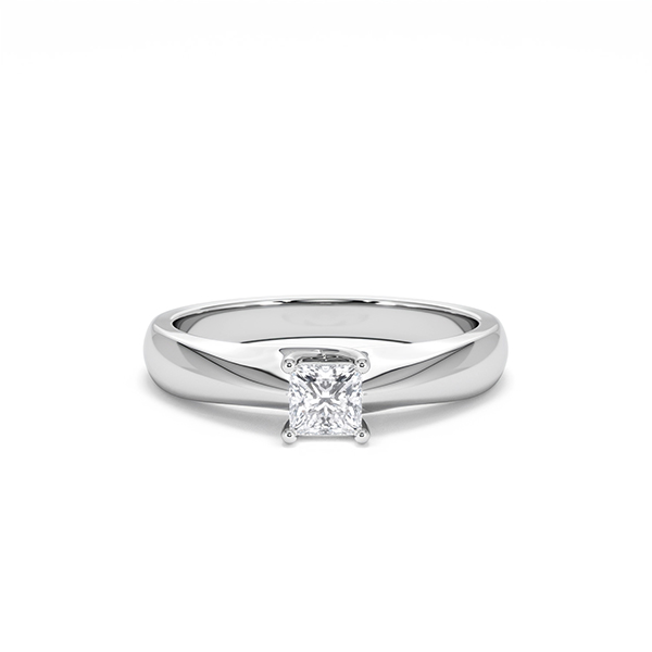 Naomi Princess Cut Lab Diamond Engagement Ring 0.33ct H/SI in 925 Silver - 360 View