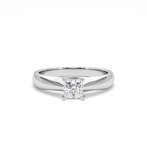 Naomi Princess Cut Lab Diamond Engagement Ring 0.50ct H/SI in 9k White Gold - 360 View