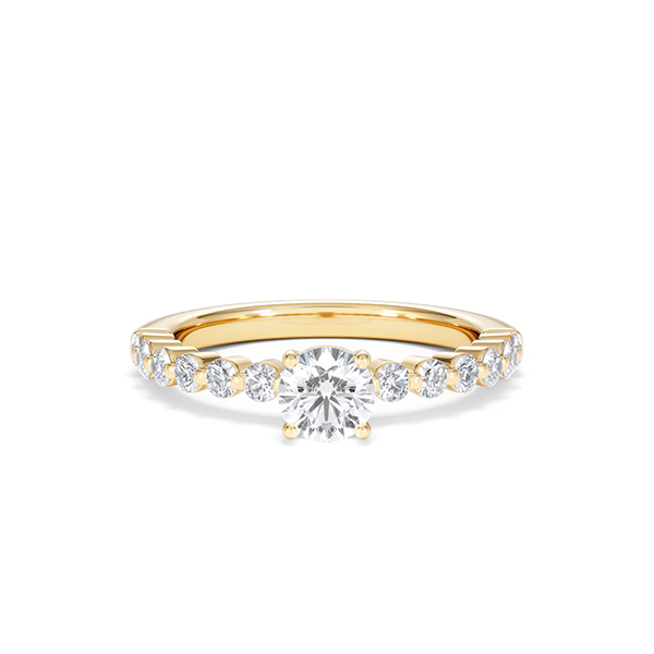 Solstice Round Cut 0.80ct Lab Diamond Engagement Ring F/VS in 9k Gold - 360 View