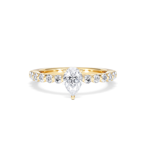 Solstice Pear Cut 0.80ct Lab Diamond Pear Shape Engagement Ring F/VS in 9k Gold - 360 View