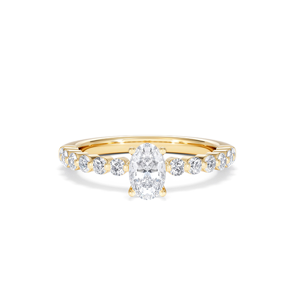 Solstice Oval Cut 0.80ct Lab Diamond Engagement Ring F/VS in 9k Gold - 360 View