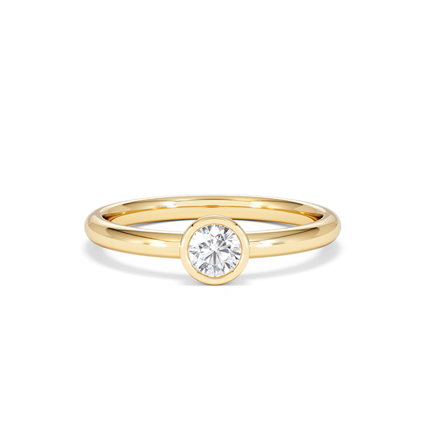 Horizon Round Cut Lab Diamond Solitaire Ring 0.25ct H/SI in 9K Gold - 360 View