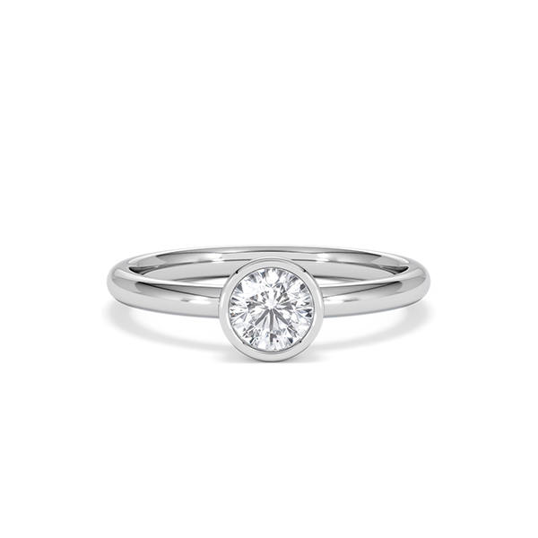 Horizon Round Cut Lab Diamond Solitaire Ring 0.50ct H/SI in 9K White Gold - 360 View