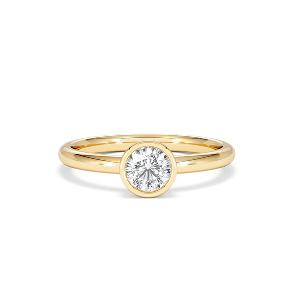 Horizon Round Cut Lab Diamond Solitaire Ring 0.50ct H/SI in 9K Gold - 360 View