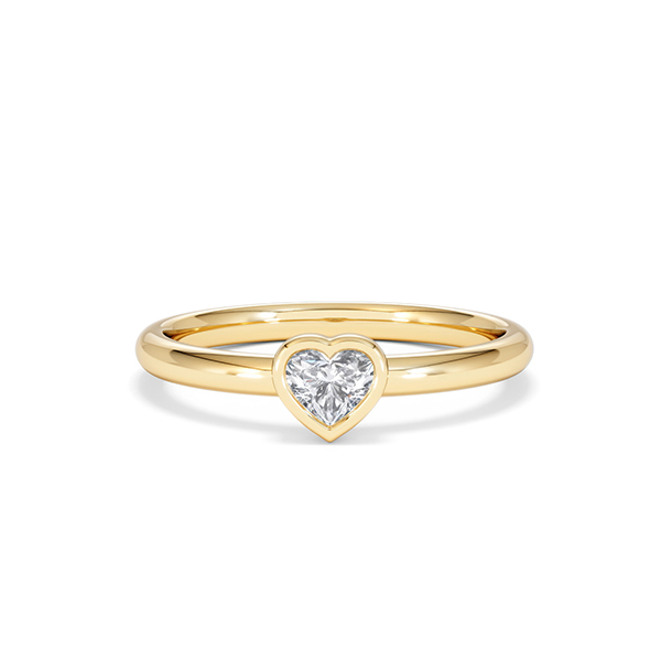 Horizon Heart Cut Lab Diamond Solitaire Ring 0.25ct H/SI in 18k Gold Vermeil - 360 View