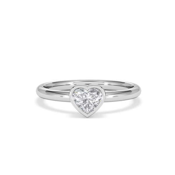 Horizon Heart Cut Lab Diamond Solitaire Ring 0.50ct H/SI in 9K White Gold - 360 View