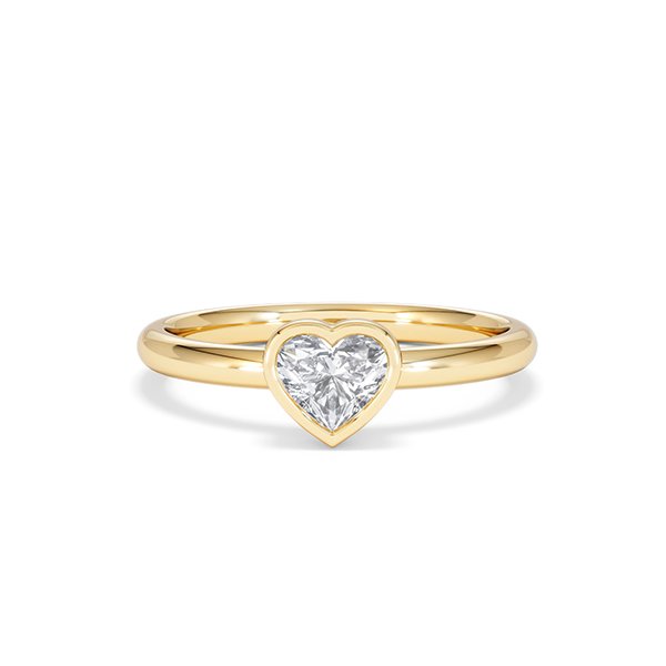 Horizon Heart Cut Lab Diamond Solitaire Ring 0.50ct H/SI in 9K Gold - 360 View