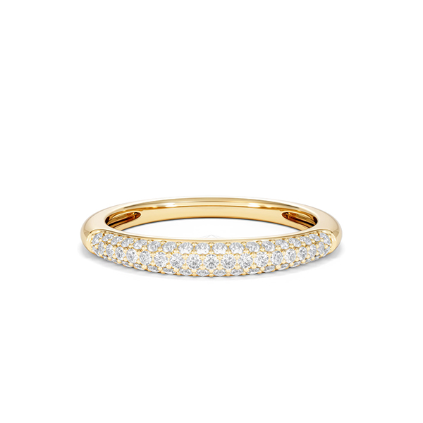 Lab Diamond Micro Pave Half Eternity Ring 0.30ct in 9k Gold - 360 View