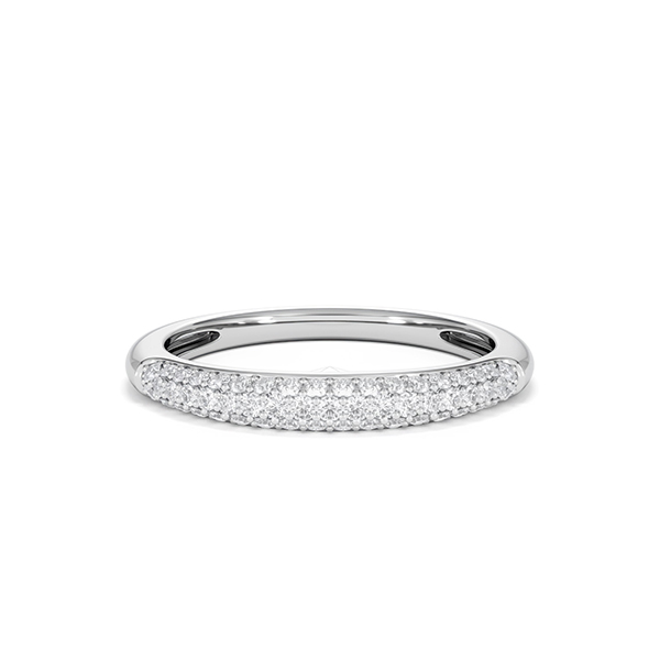 Lab Diamond Micro Pave Half Eternity Ring 0.30ct in 9k White Gold - 360 View