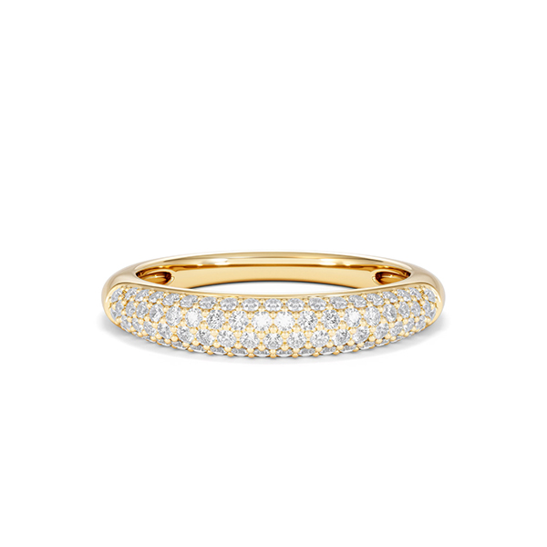 Lab Diamond Micro Pave Half Eternity Ring 0.50ct in 18k Gold Vermeil - 360 View