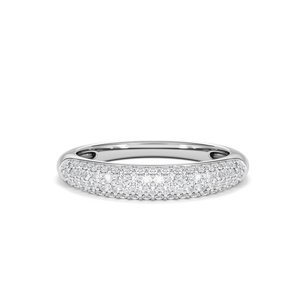 Lab Diamond Micro Pave Half Eternity Ring 0.50ct in 925 Silver - 360 View