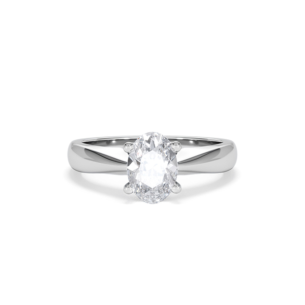 Naomi Oval Cut Lab Diamond Engagement Ring 1.00ct H/SI in 9k White Gold - 360 View