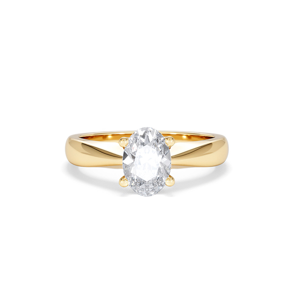 Naomi Oval Cut Lab Diamond Engagement Ring 1.00ct H/SI in 9k Gold - 360 View