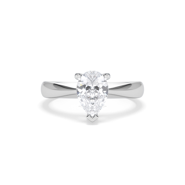 Naomi Pear Cut Lab Diamond Engagement Ring 1.00ct H/SI in 9k White Gold - 360 View